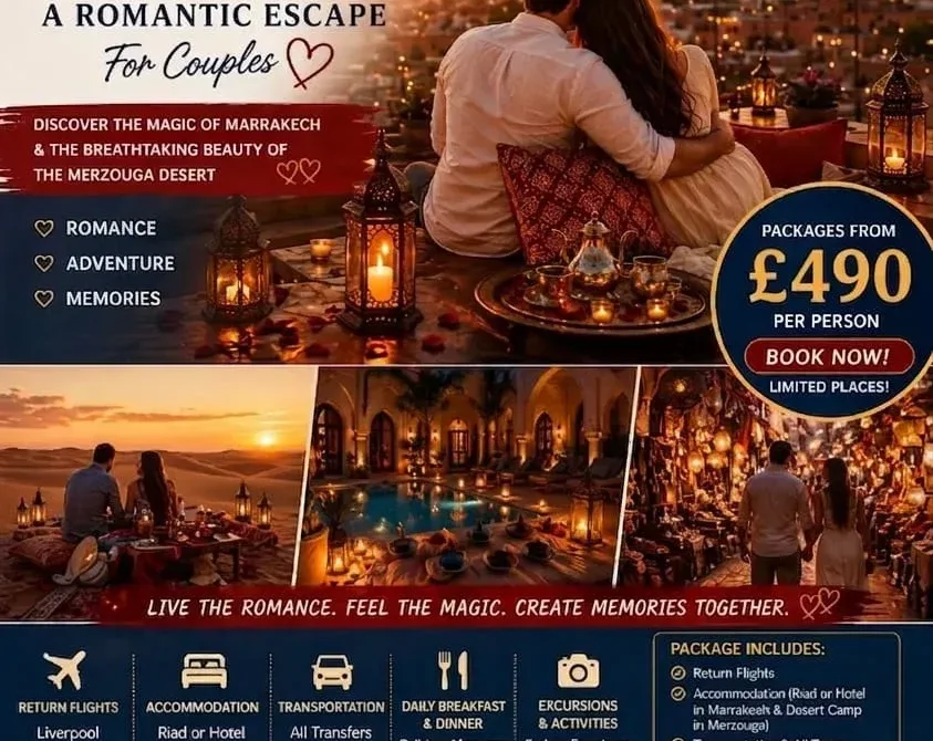 5-Day Liverpool to Marrakech Holiday | Culture & Desert From £490
