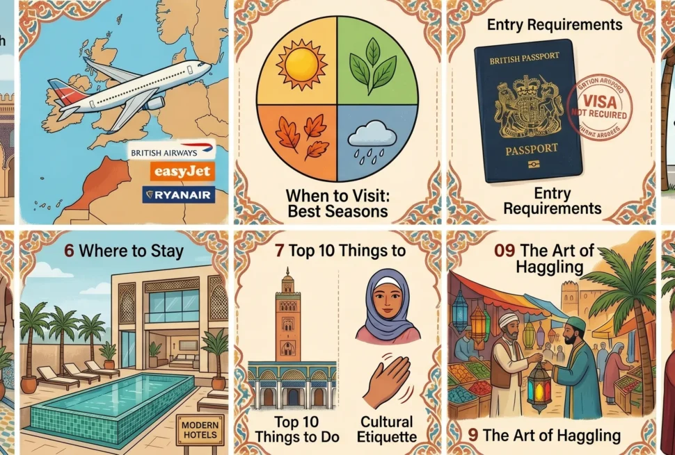London-to-Marrakech-travel-guide-Flights-from-London-to-Marrakech-Best-time-to-visit-Marrakech-Marrakech-travel-requirements-for-UK-citizens-Marrakech-Menara-Airport-transfers